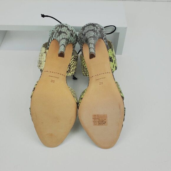 MISMATCHED Brian Atwood Uma Snakeskin Multicolored High Heels Sandals SH-034 - Picture 13 of 15